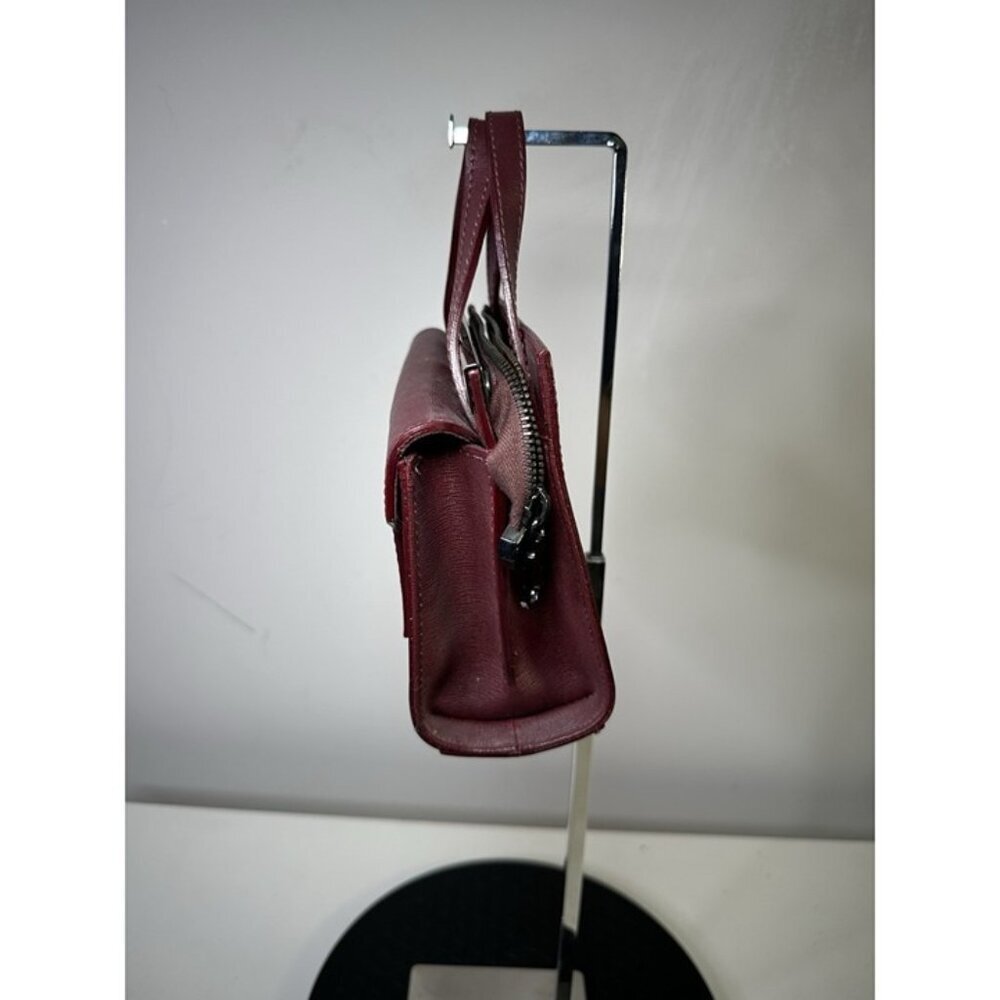 Alberta Di Canio burgundy Genuine Leather Satchel Handbag Made In Italy - Picture 3 of 7